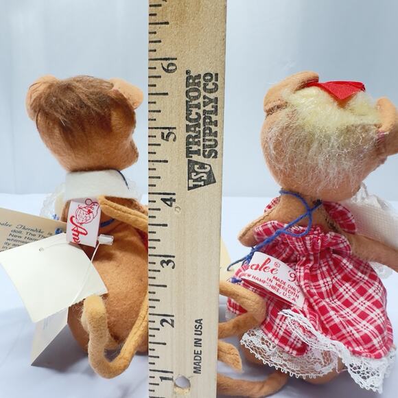Vintage Annalee Sweetheart Boy & Girl Mouse Couple Valentine 1993 & 1994 6 Inch - Picture 3 of 12
